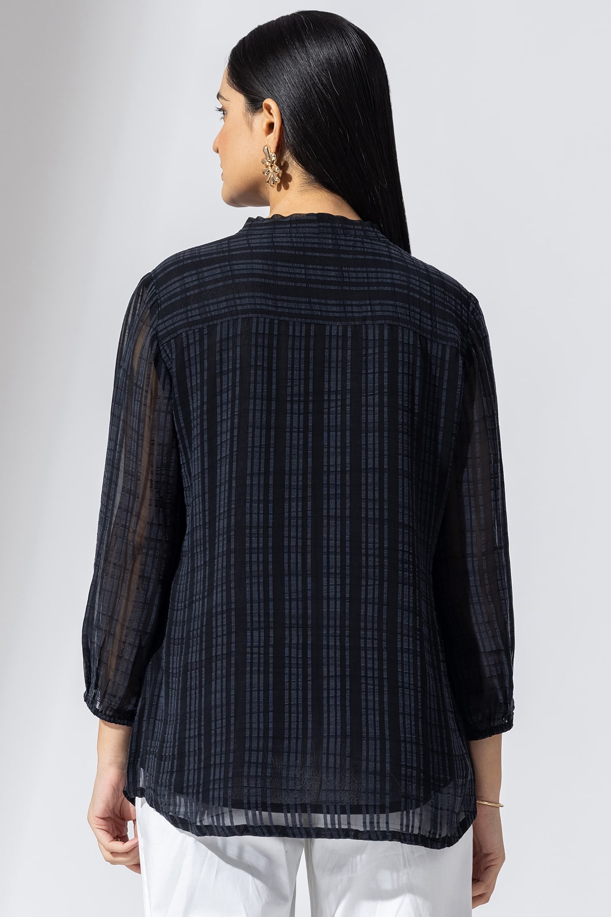 Black Striped Top Ladies