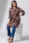 Printed Brown Tunic Ladies Top