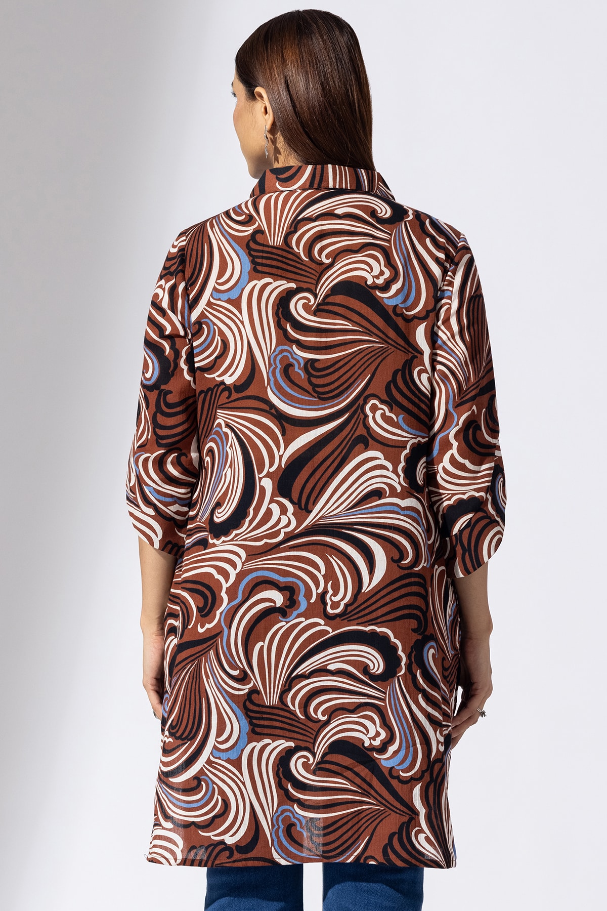 Printed Brown Tunic Ladies Top