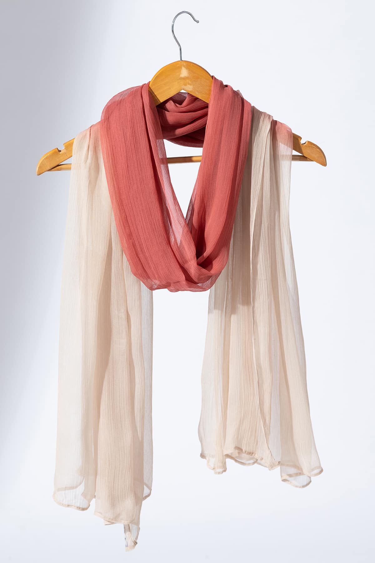 Rust And Cream Ombre Ladies Dupatta Online