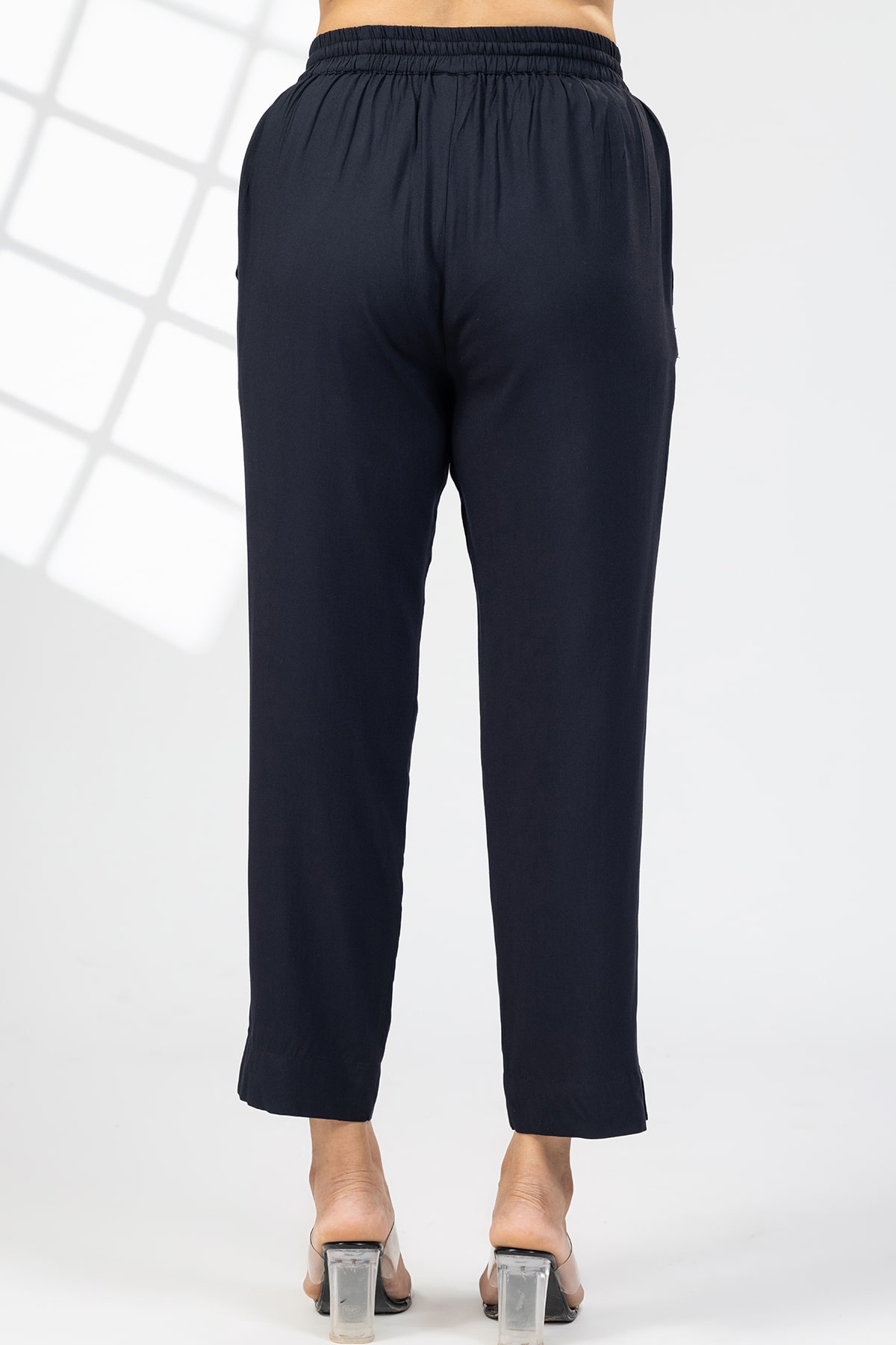 Solid Black Palazzo Pants Women