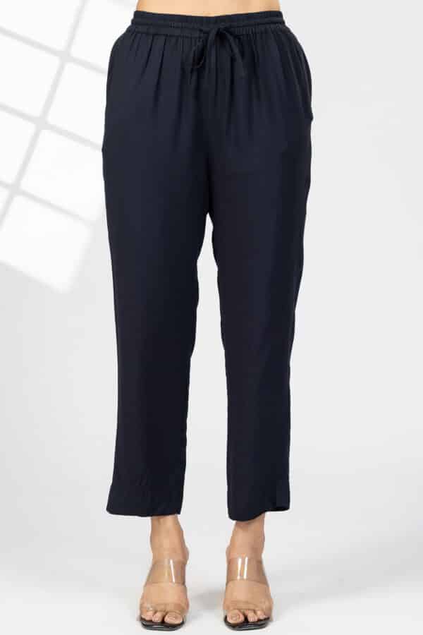 Solid Black Palazzo Pants Women