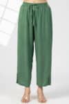 Solid Green Palazzo Pants For Woman
