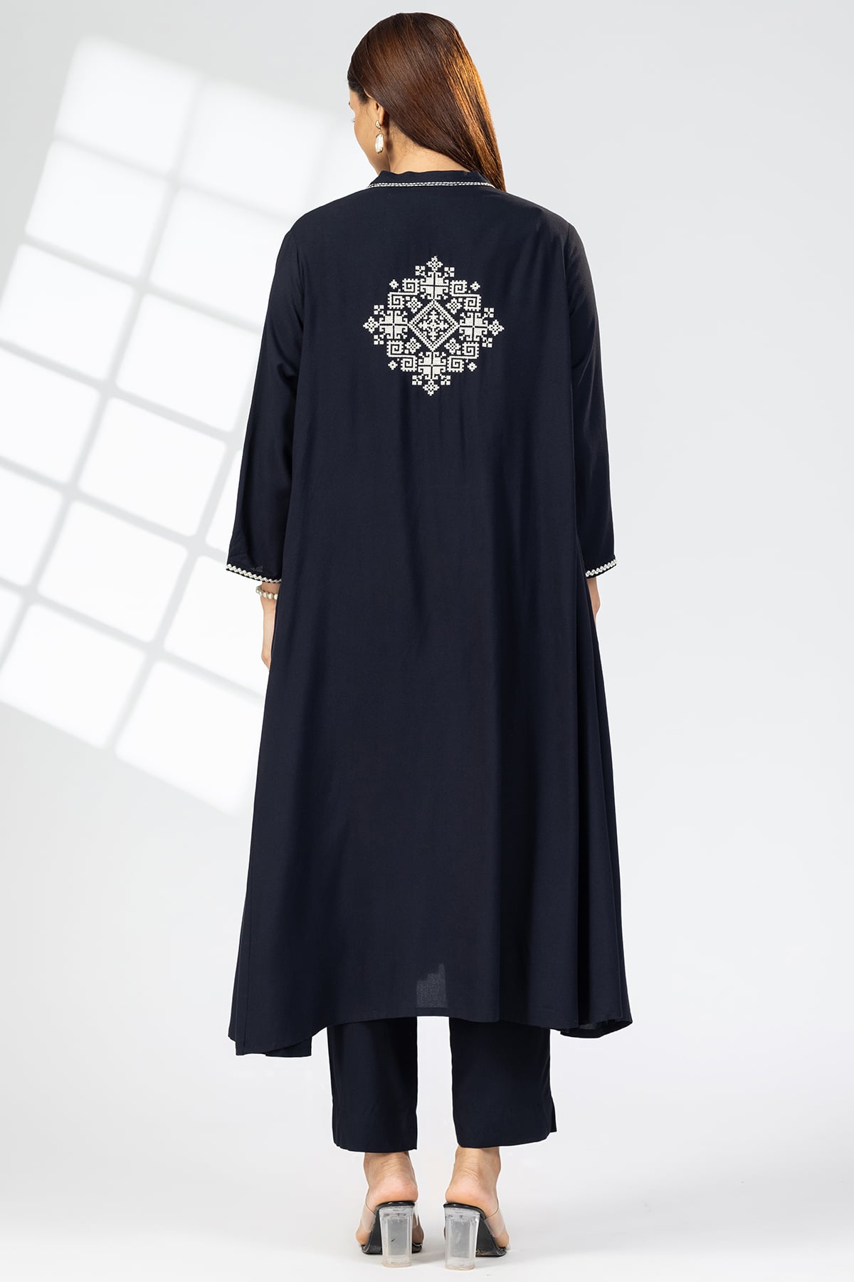 Embroidered Black Full Sleeve Kurtis For Women