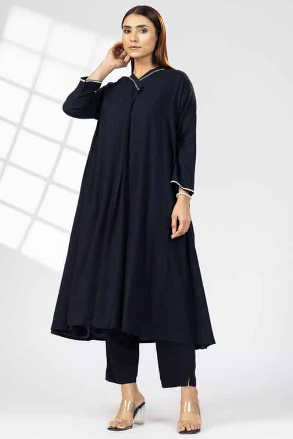 Embroidered Black Full Sleeve Kurtis For Women