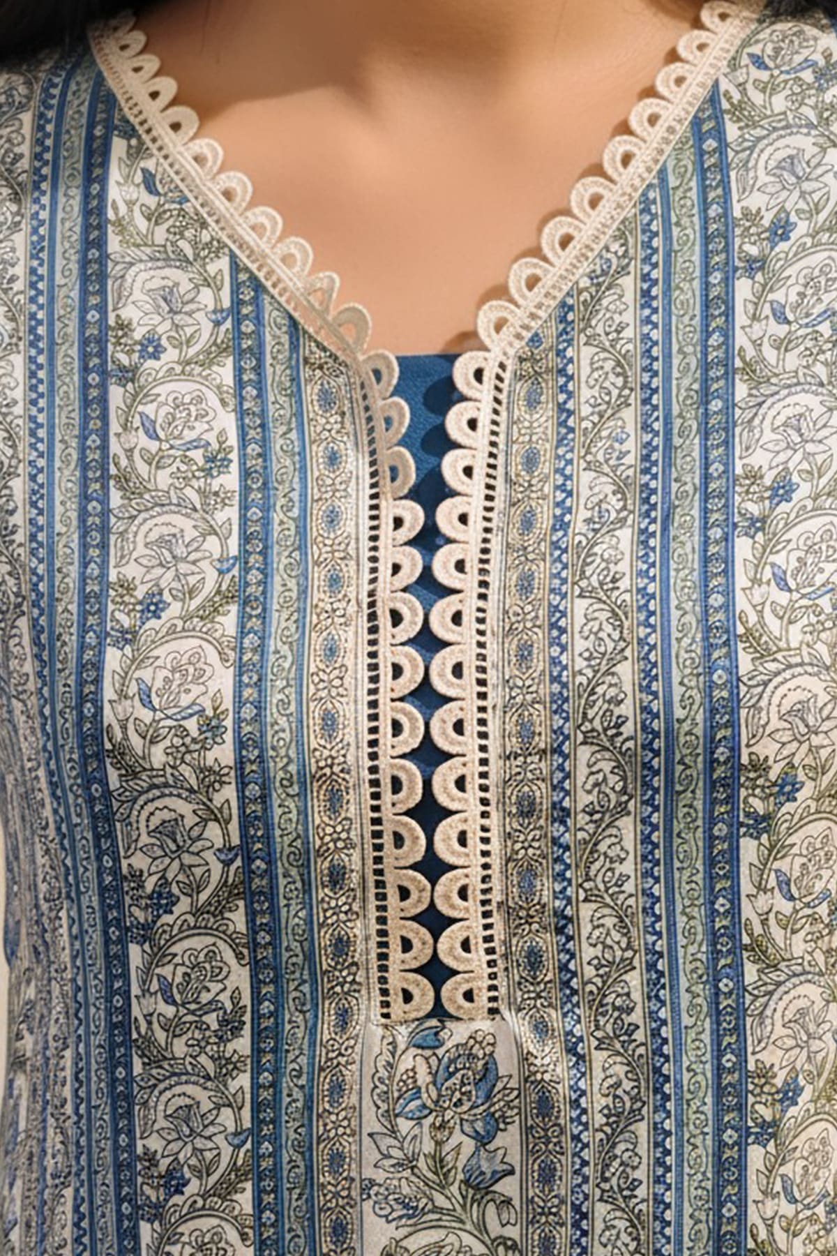 Printed Blue Kurta For Ladies