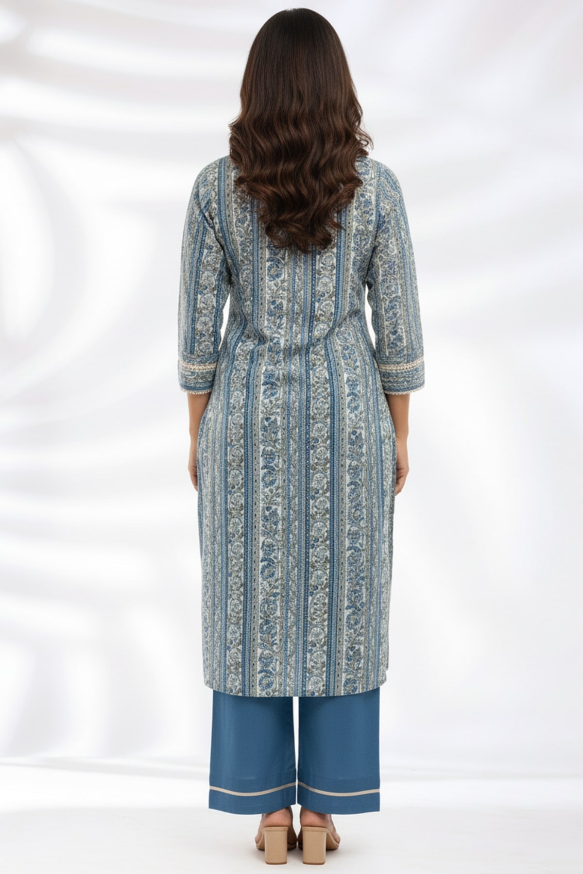 Printed Blue Kurta For Ladies