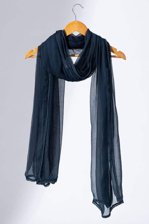 Solid Navy Blue Dupatta For Woman