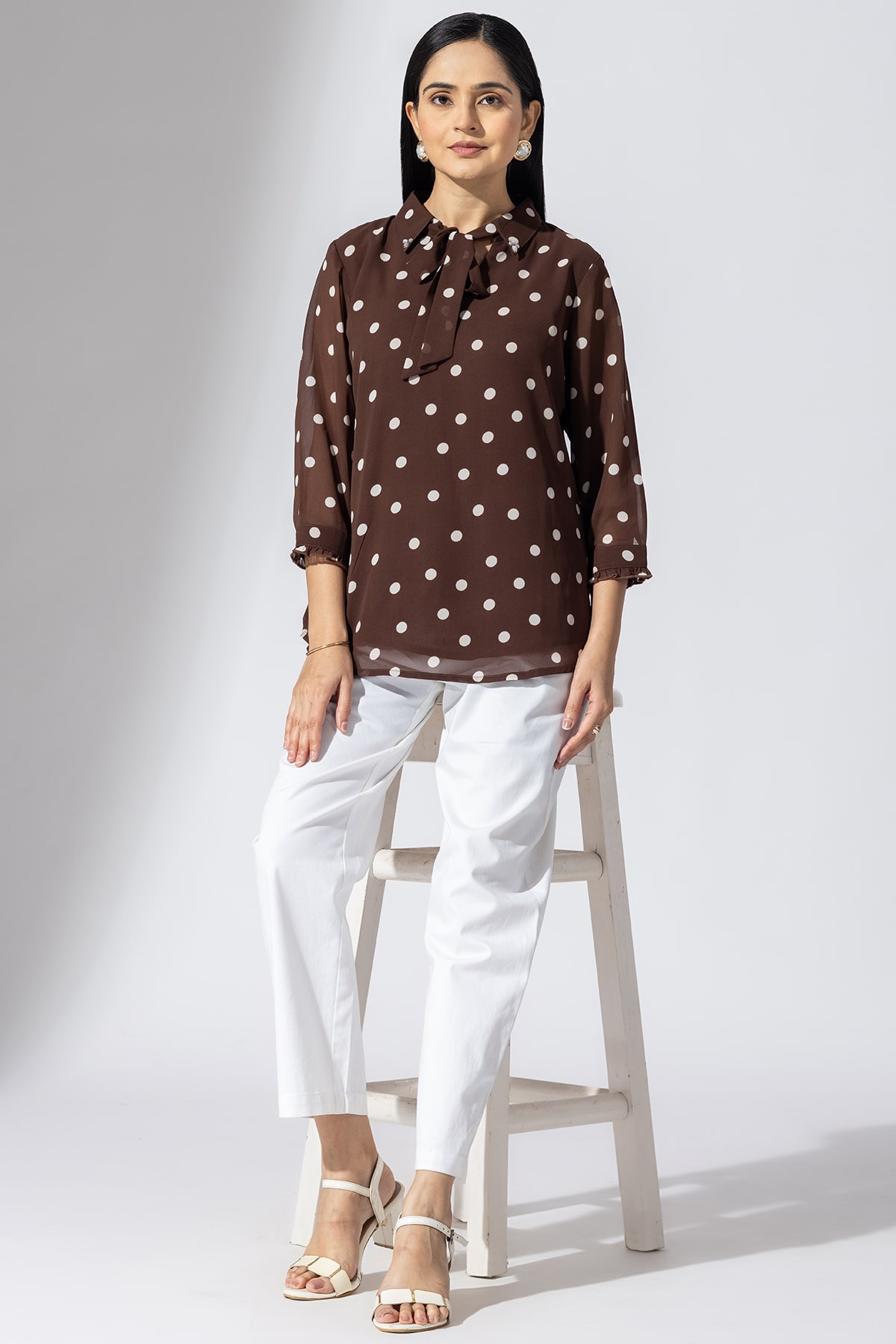 Printed Brown Top Women