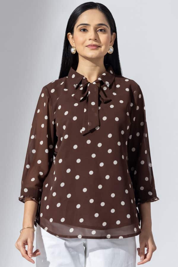 Printed Brown Top Women
