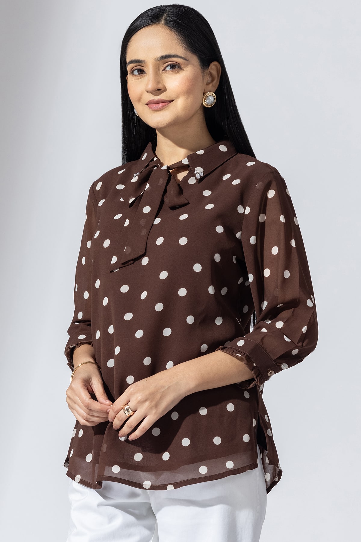 Printed Brown Top Women