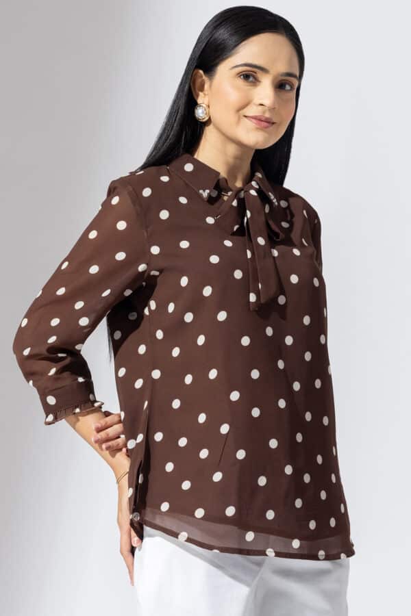 Printed Brown Top Women
