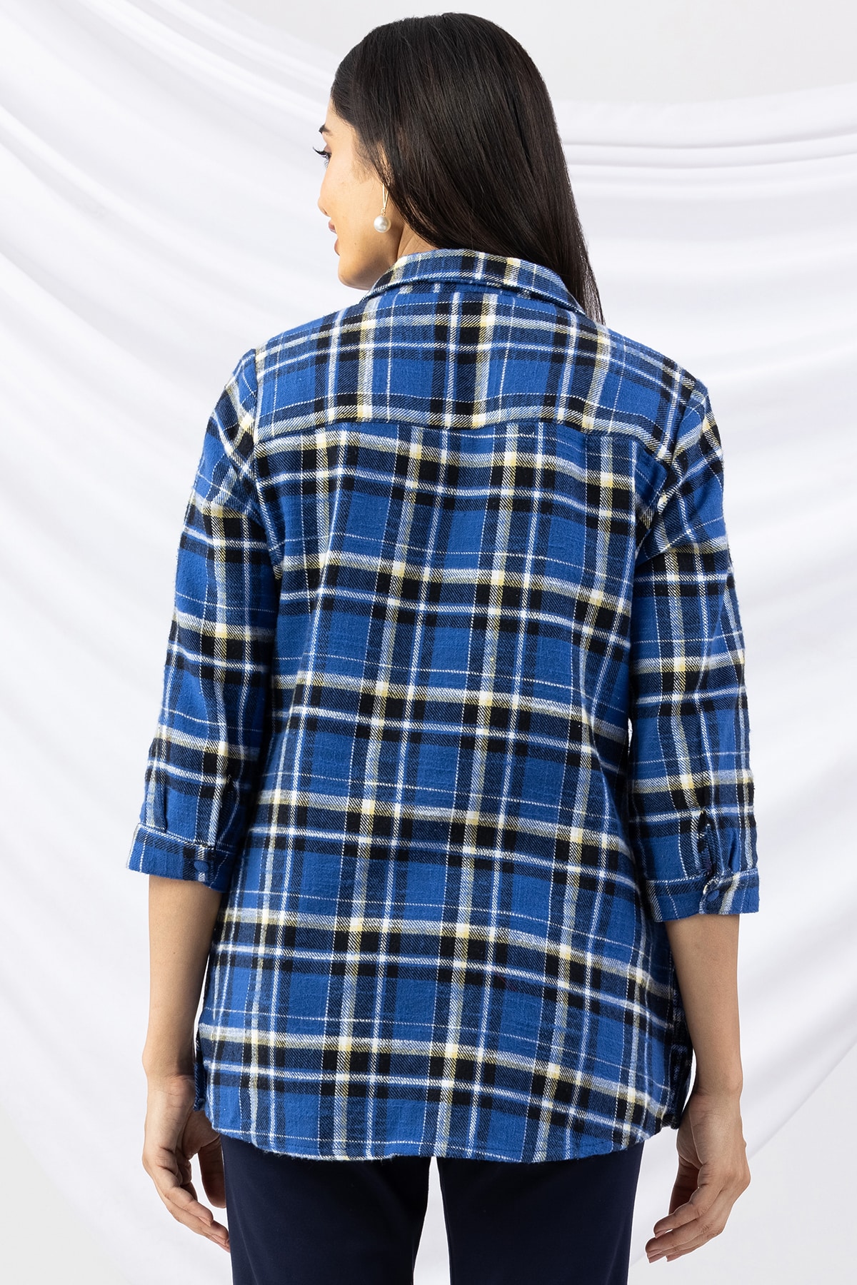 Blue Winter Checks Shirt Ladies