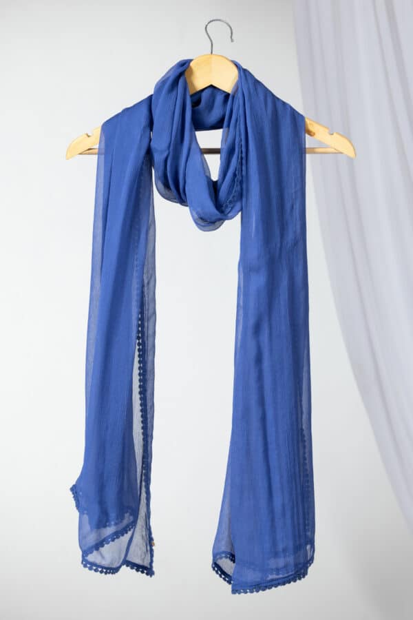 Solid Blue Colour Dupatta For Ladies