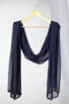 dupatta navy blue solid chiffon viscose lightweight elegant