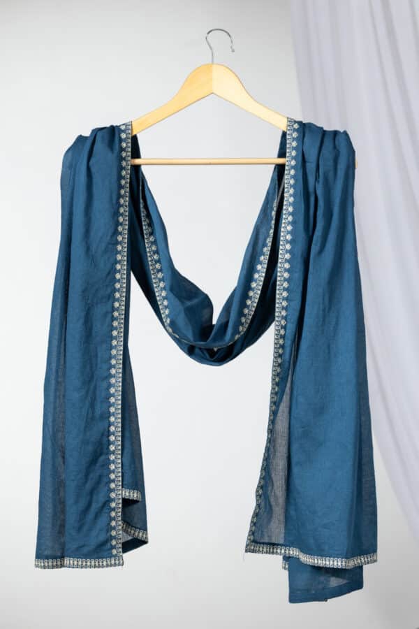 Embellished Teal Dupatta For Women
