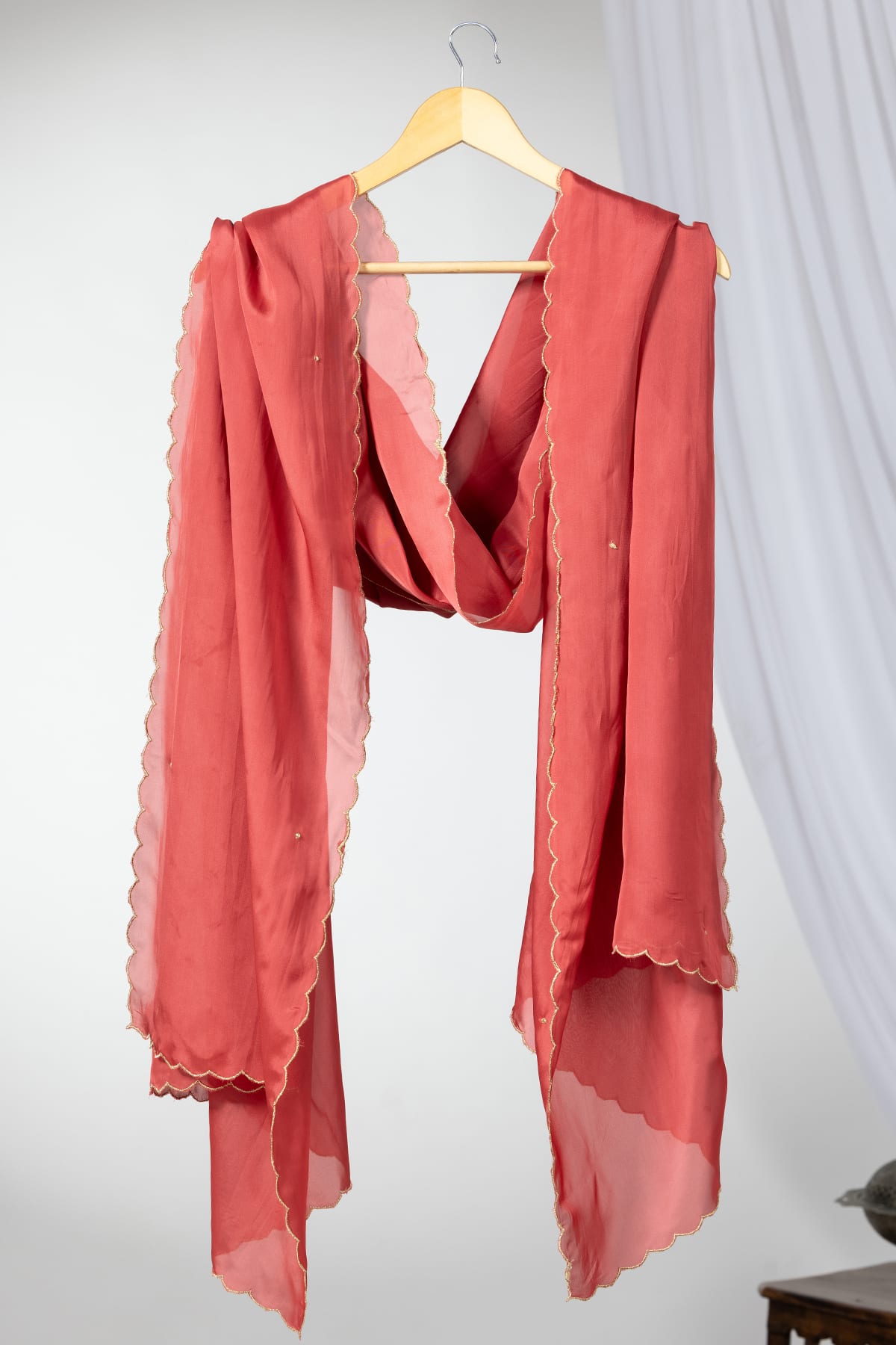 Embellished Red Dupatta For Ladies