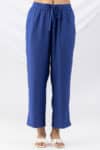 Solid Blue Palazzo Pants For Women