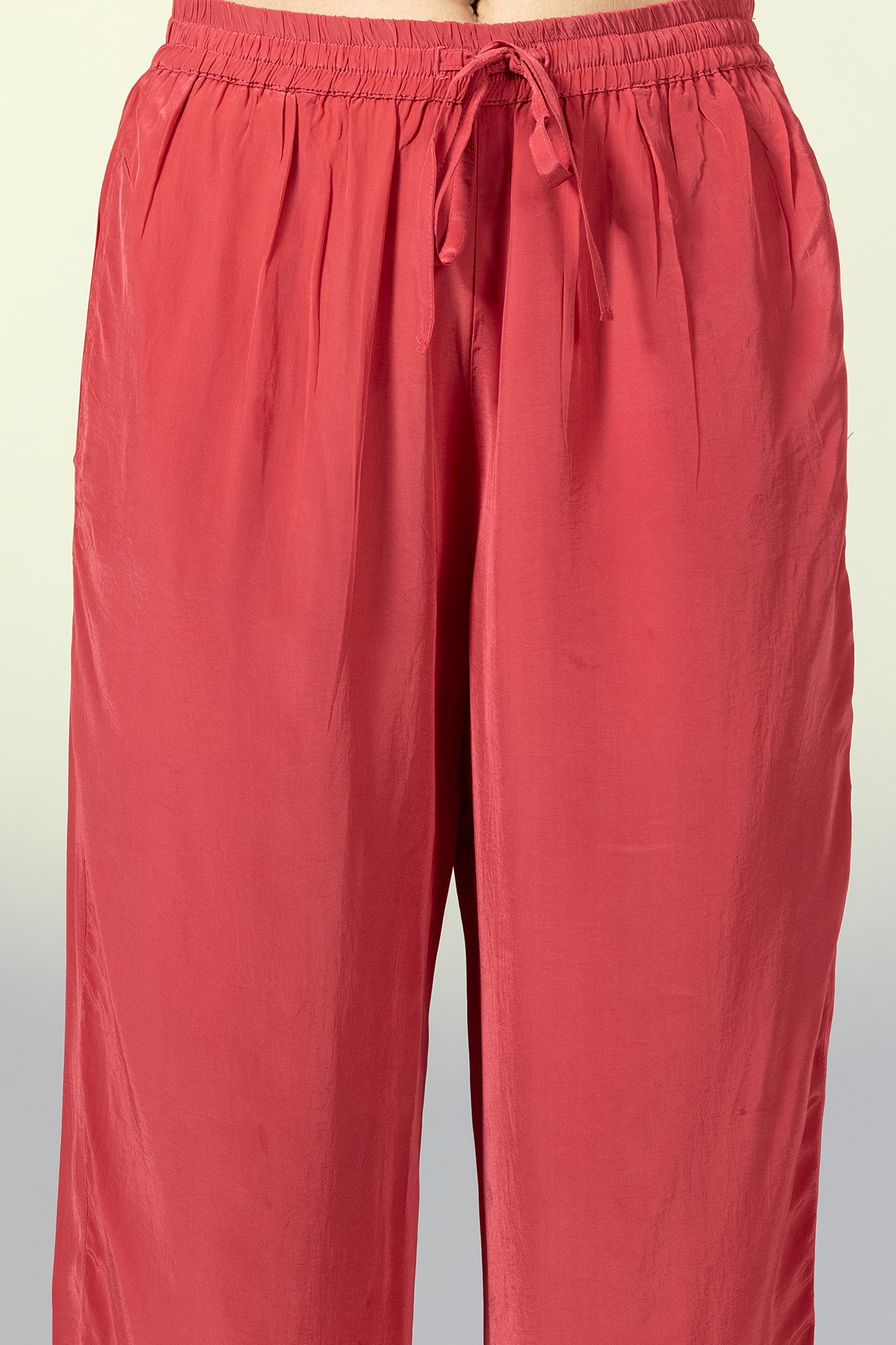 Solid Red Palazzo Pants For Women