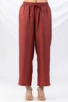 Solid Red Winter Palazzo Pants For Ladies