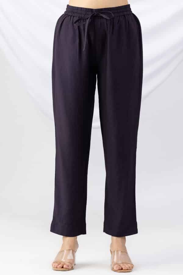 purple palazzo pants solid regular fit nylon viscose for women