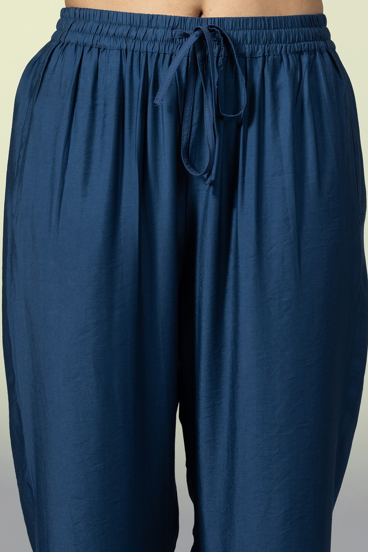 Embellished Teal Palazzo Pants For Women