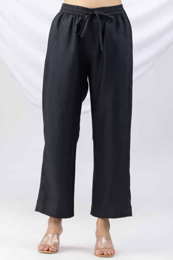 winter palazzo pants for women charcoal solid pashmina regular fit