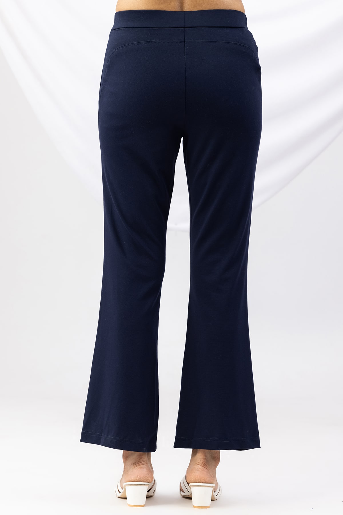 Solid Navy Pant For Ladies