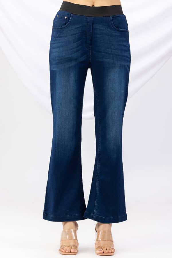 blue jeans ladies solid denim regular fit casual wear