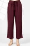 Stripes Plum Palazzo Pants For Women