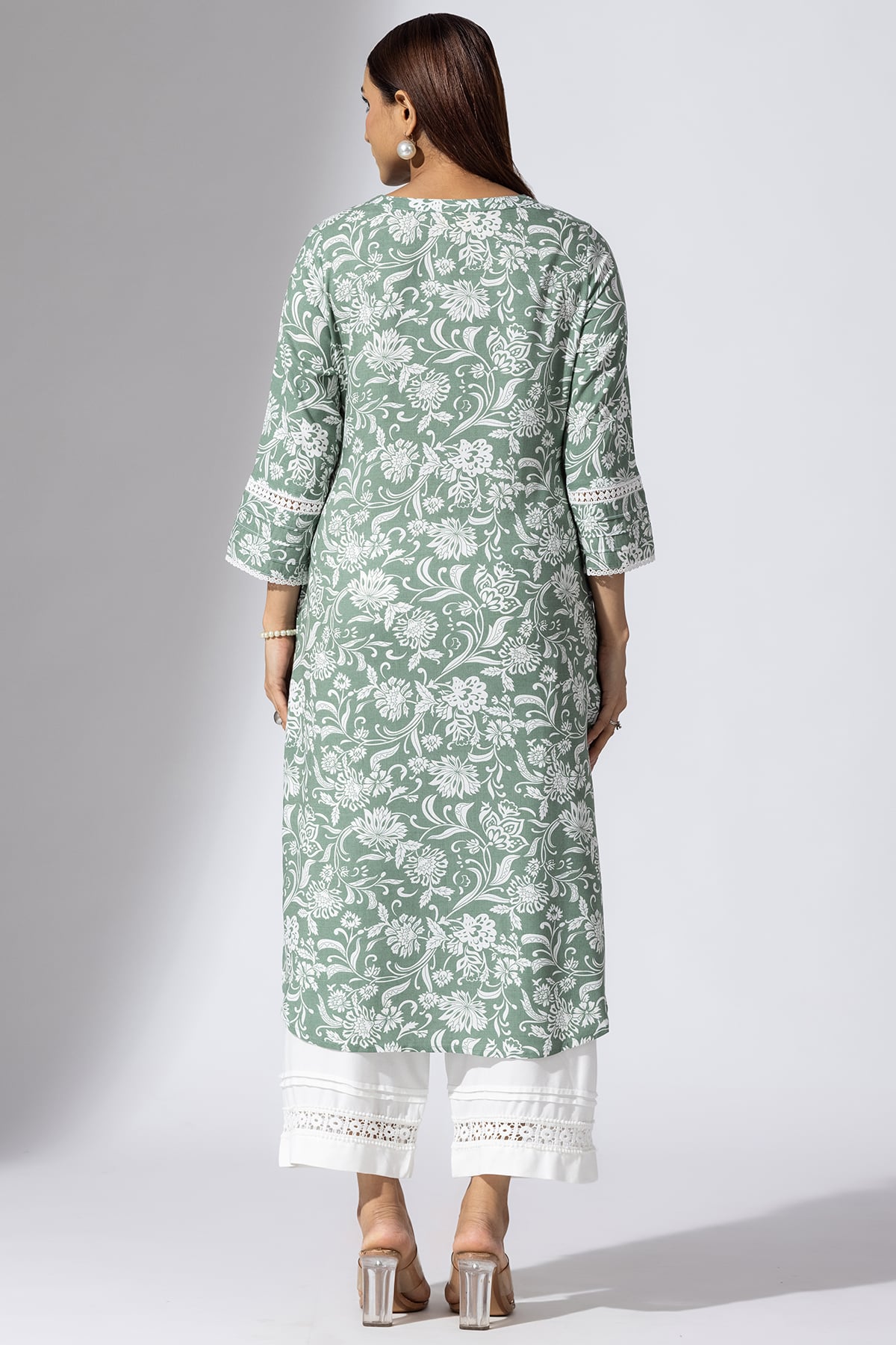 Printed Green Kurti For Women