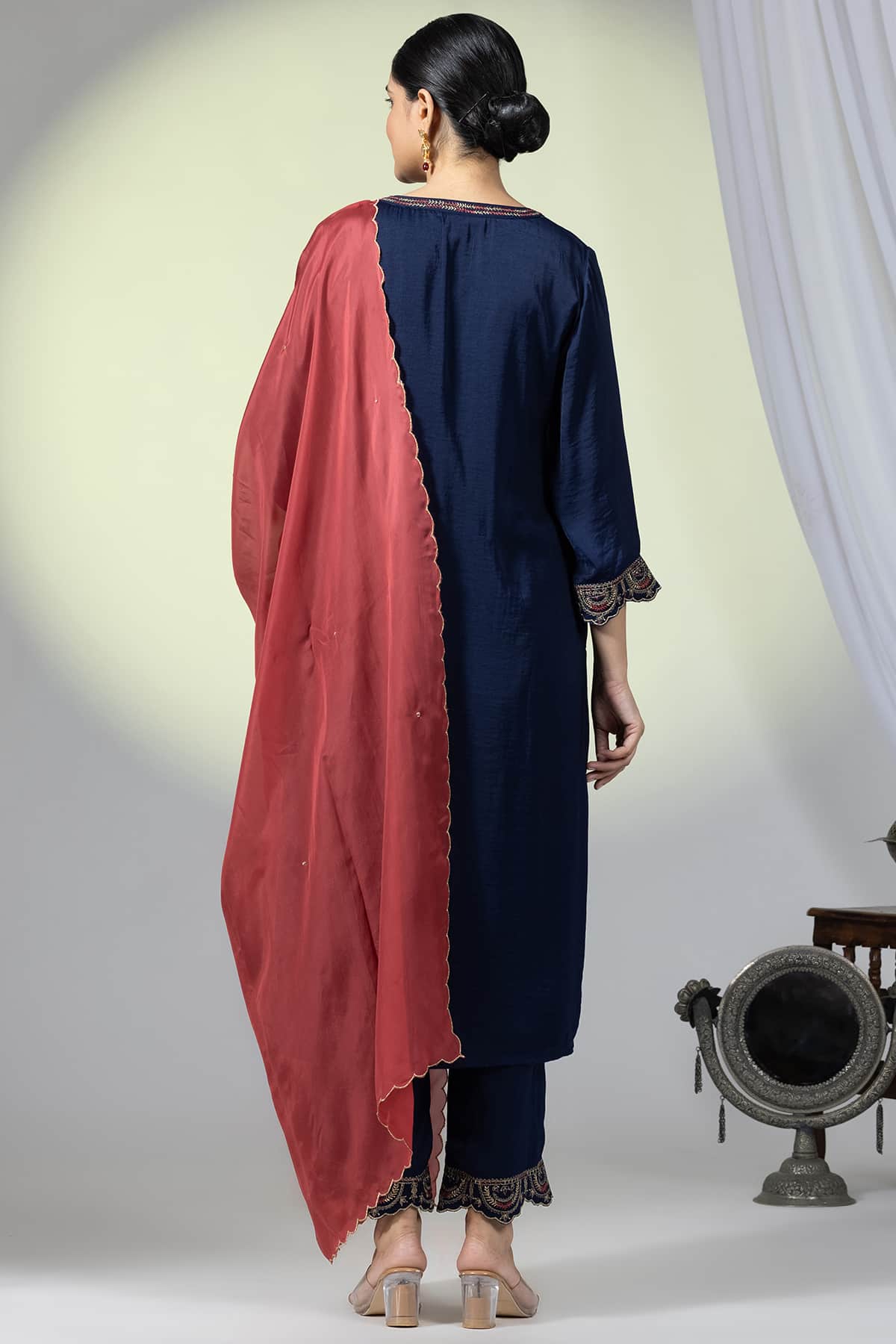 Embellished Navy Blue Colour Kurti Ladies