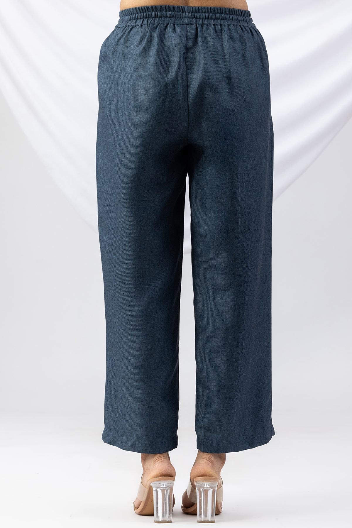 winter palazzo pants for women teal solid pashmina regular fit