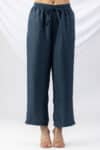 winter palazzo pants for women teal solid pashmina regular fit