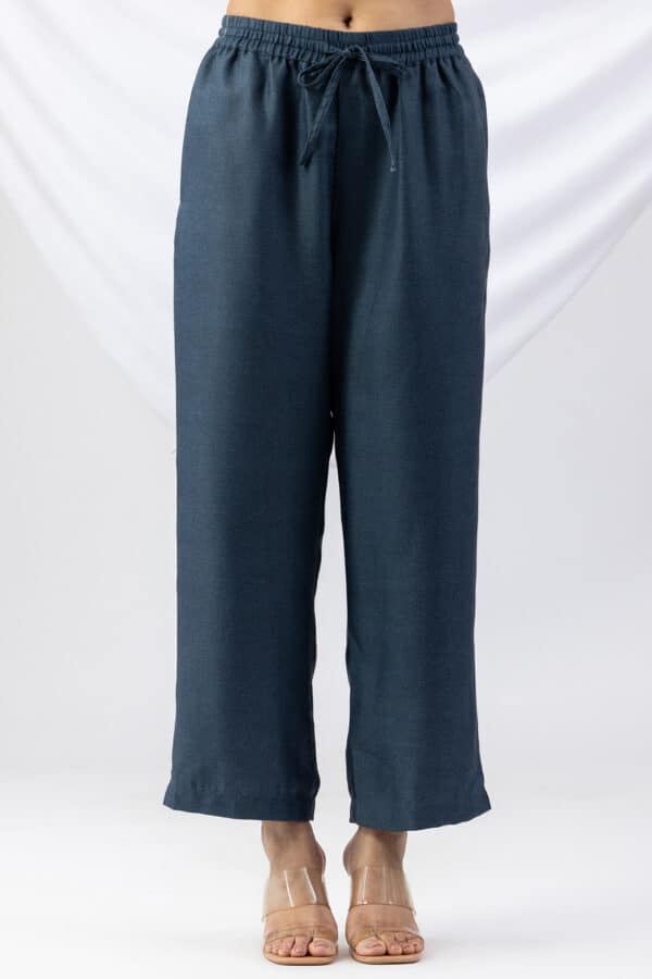 winter palazzo pants for women teal solid pashmina regular fit