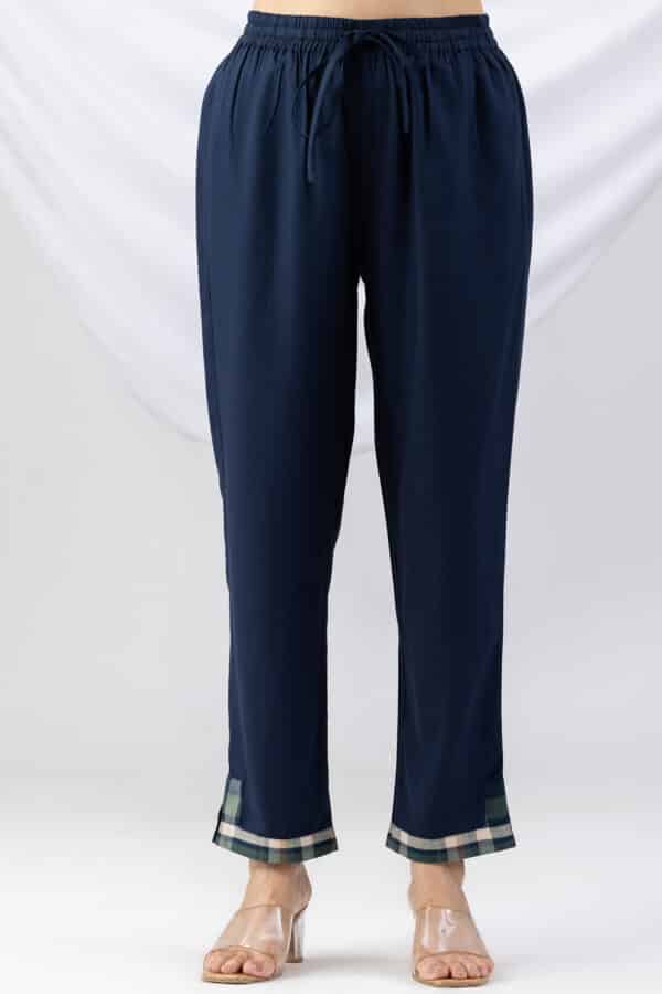palazzo for kurti navy solid tencel twill regular fit