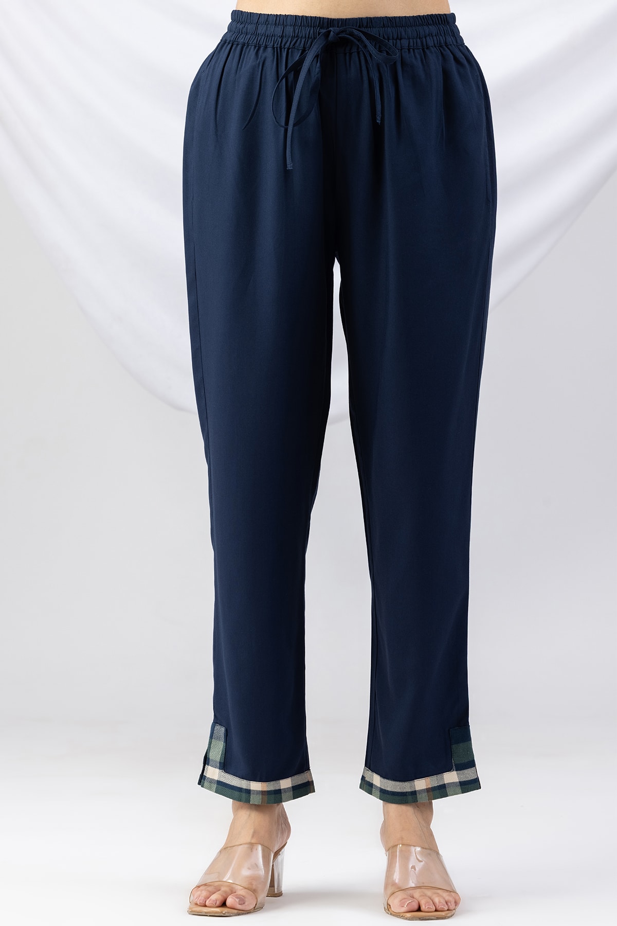 palazzo for kurti navy solid tencel twill regular fit