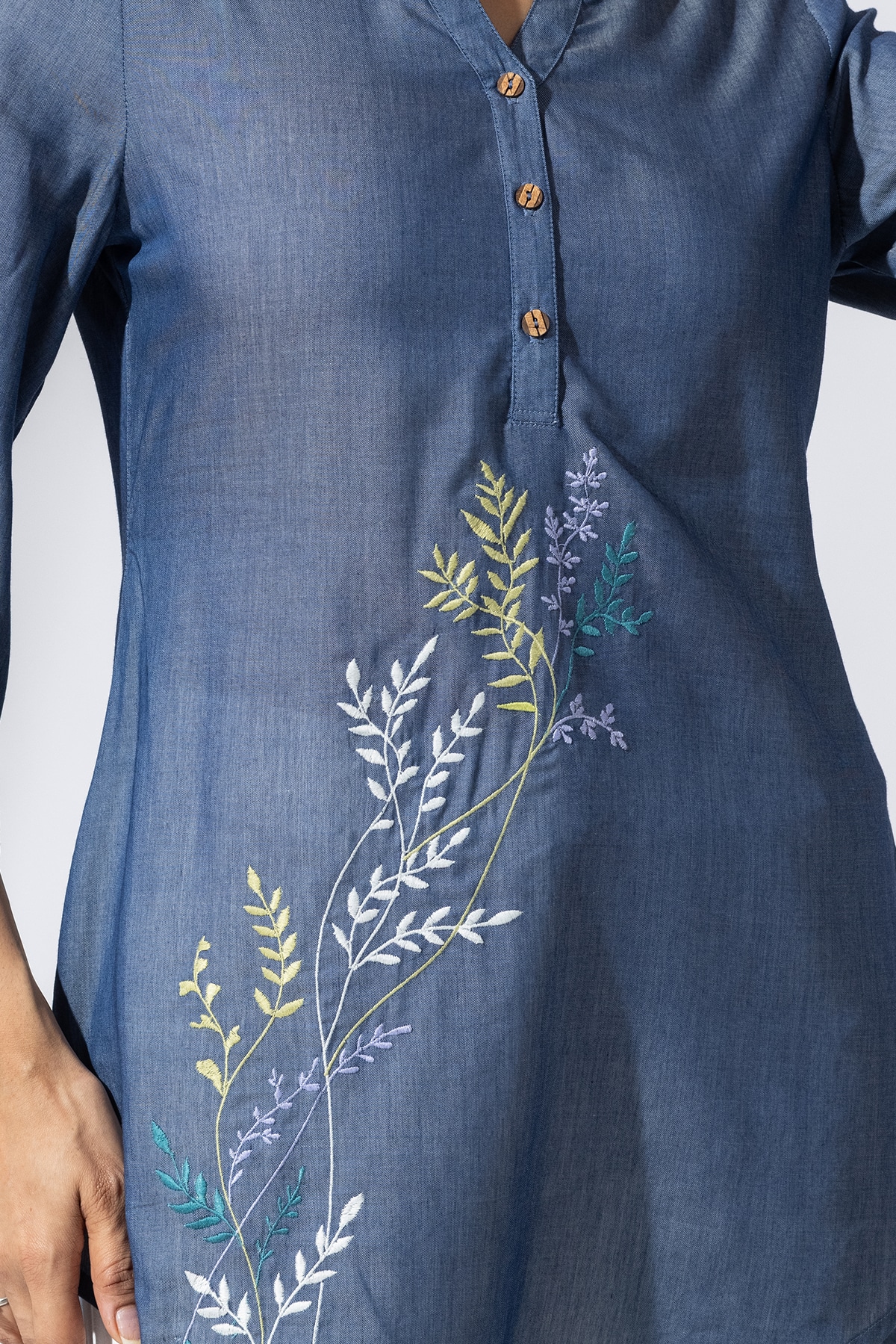 Denim Blue Tunic Tops For Women