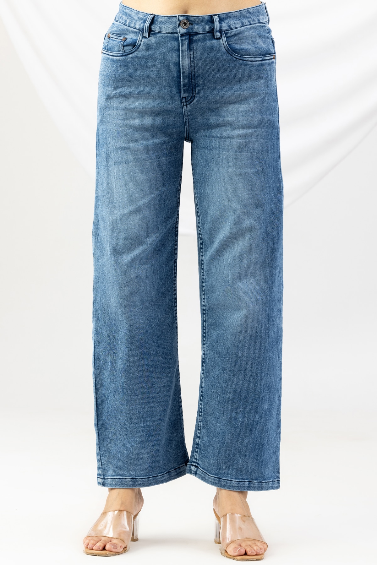 blue jeans ladies solid denim regular fit for women