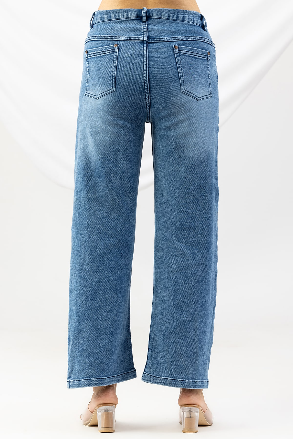 blue jeans ladies solid denim regular fit for women