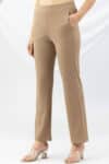 slim fit pant for women clay solid tencel roma spandex