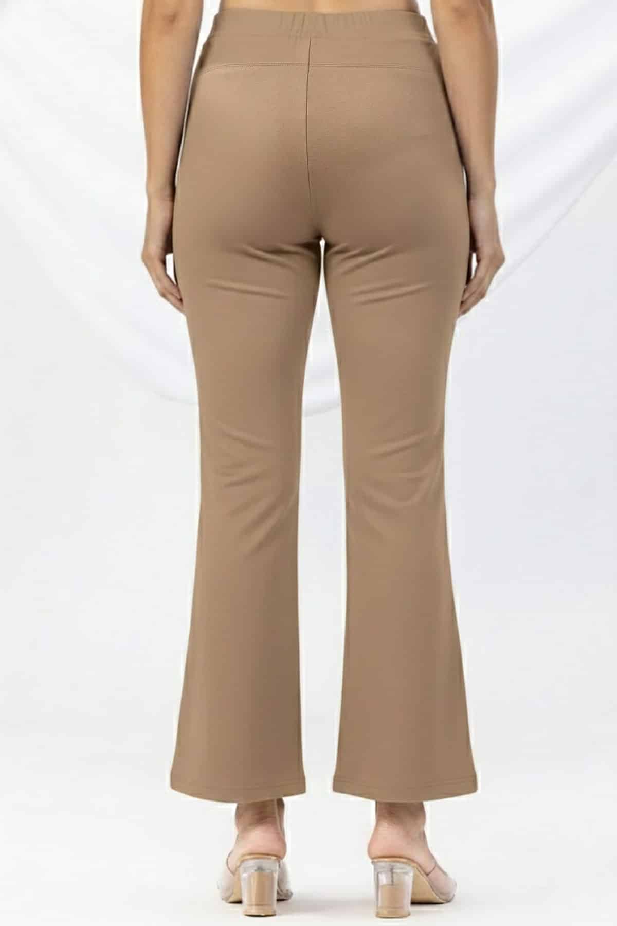 slim fit pant for women clay solid tencel roma spandex