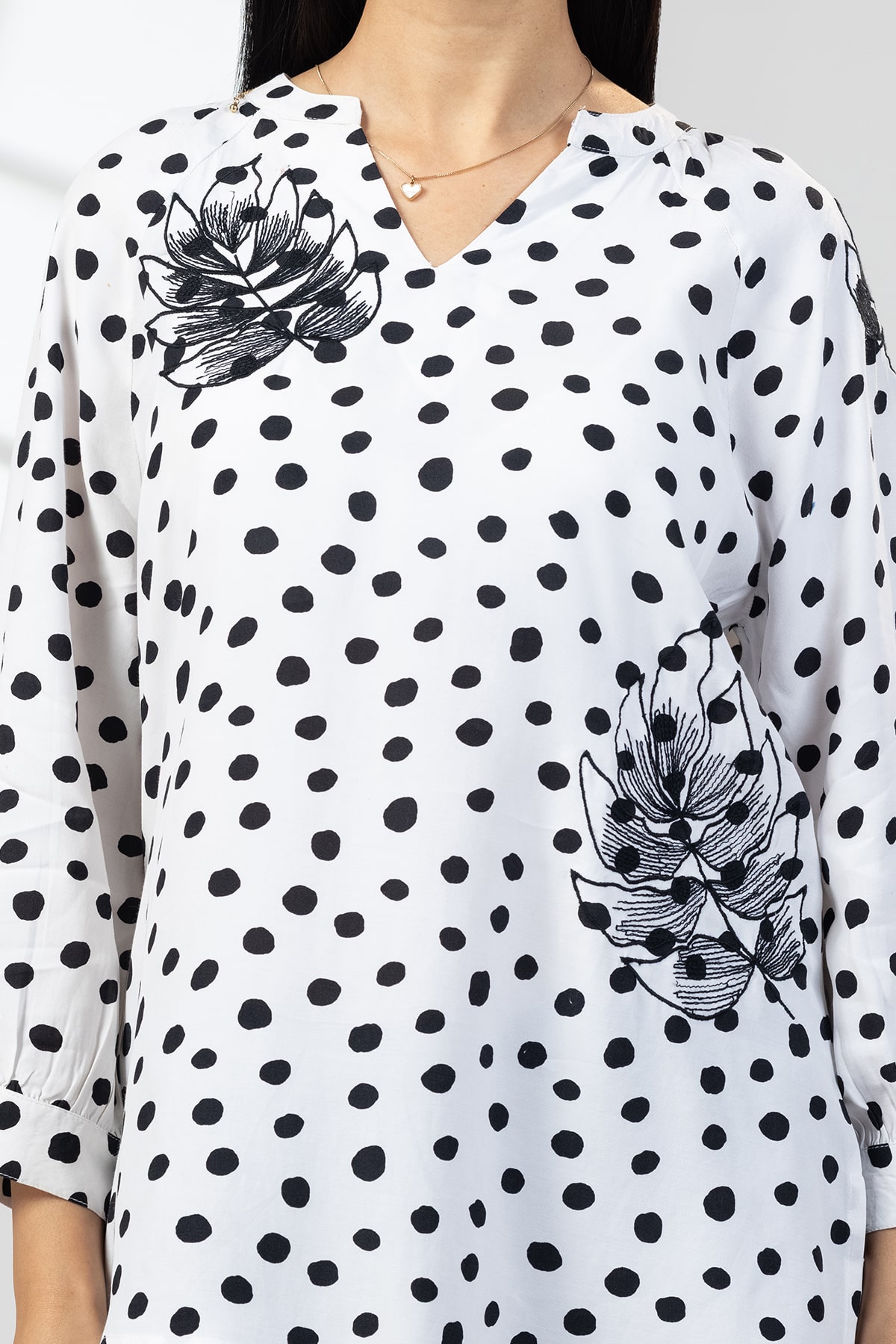 Embroidered White Top For Woman