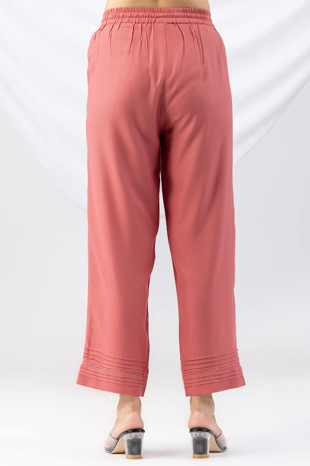 Solid Pink Palazzo For Woman
