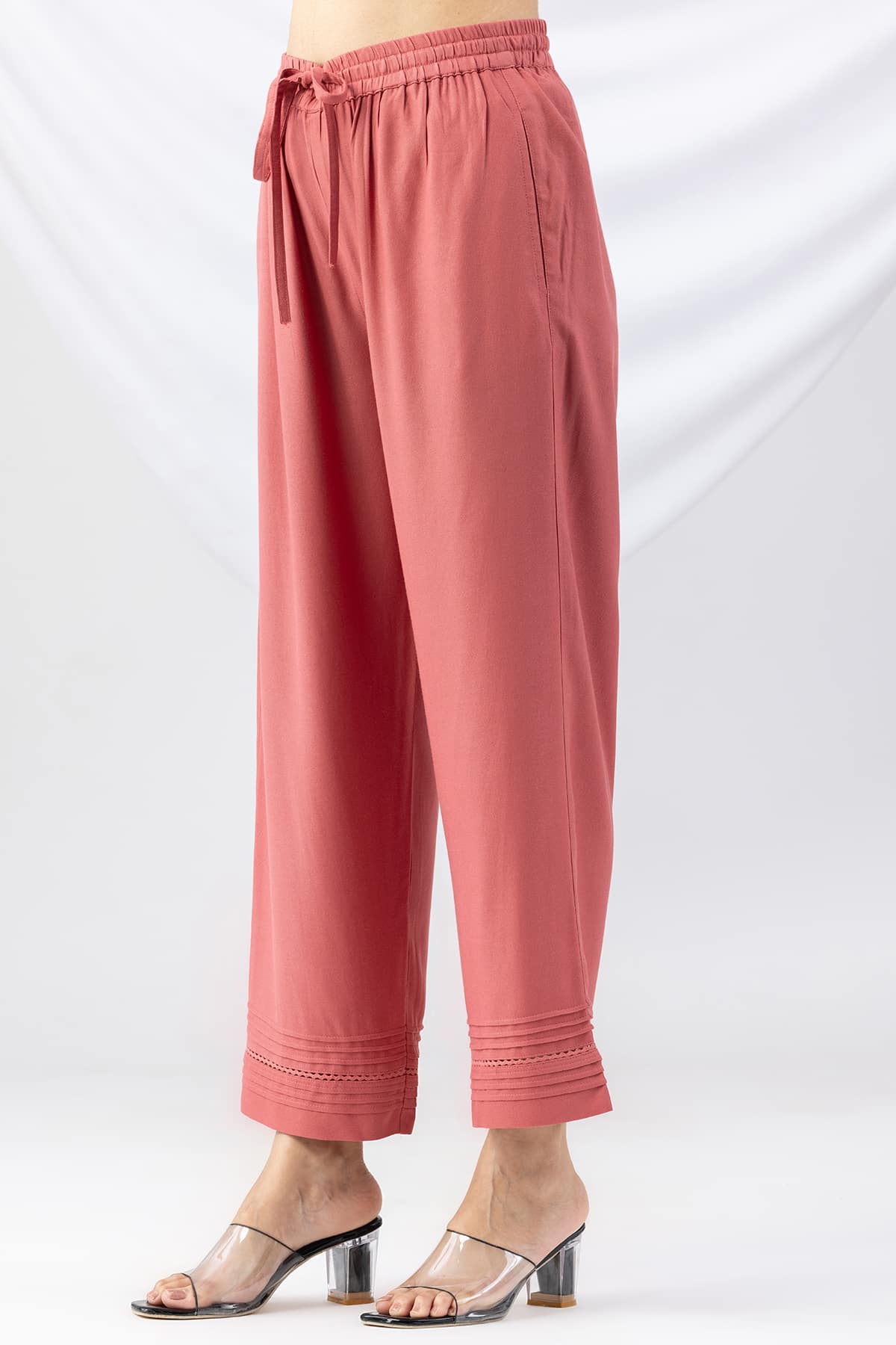 Solid Pink Palazzo For Woman
