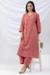 Pink Cotton Kurti For Women