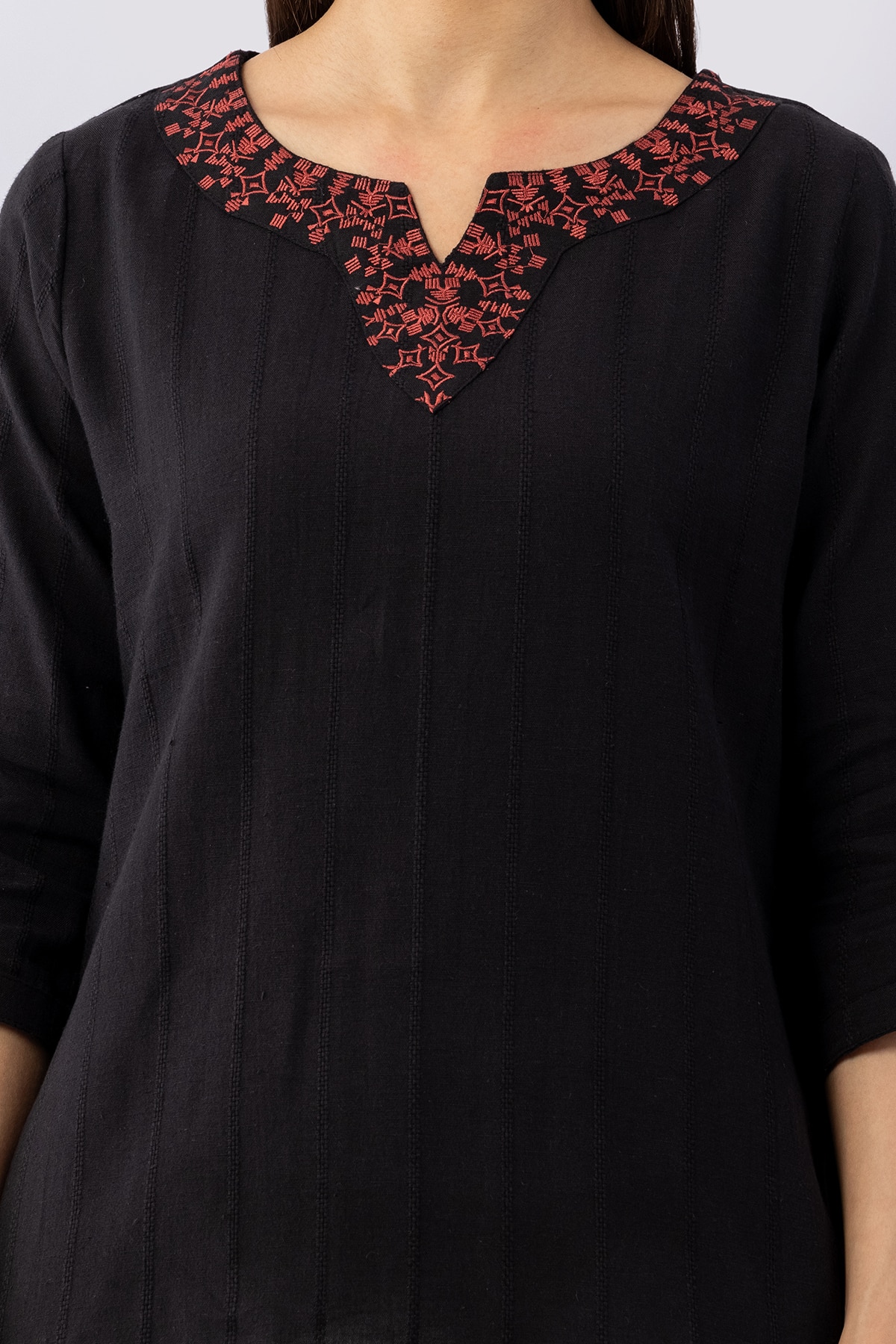 Embroidered Black Winter Tops For Women