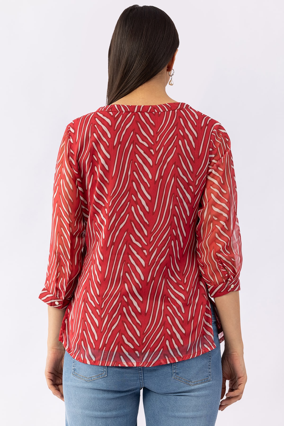 Printed Red Top Women