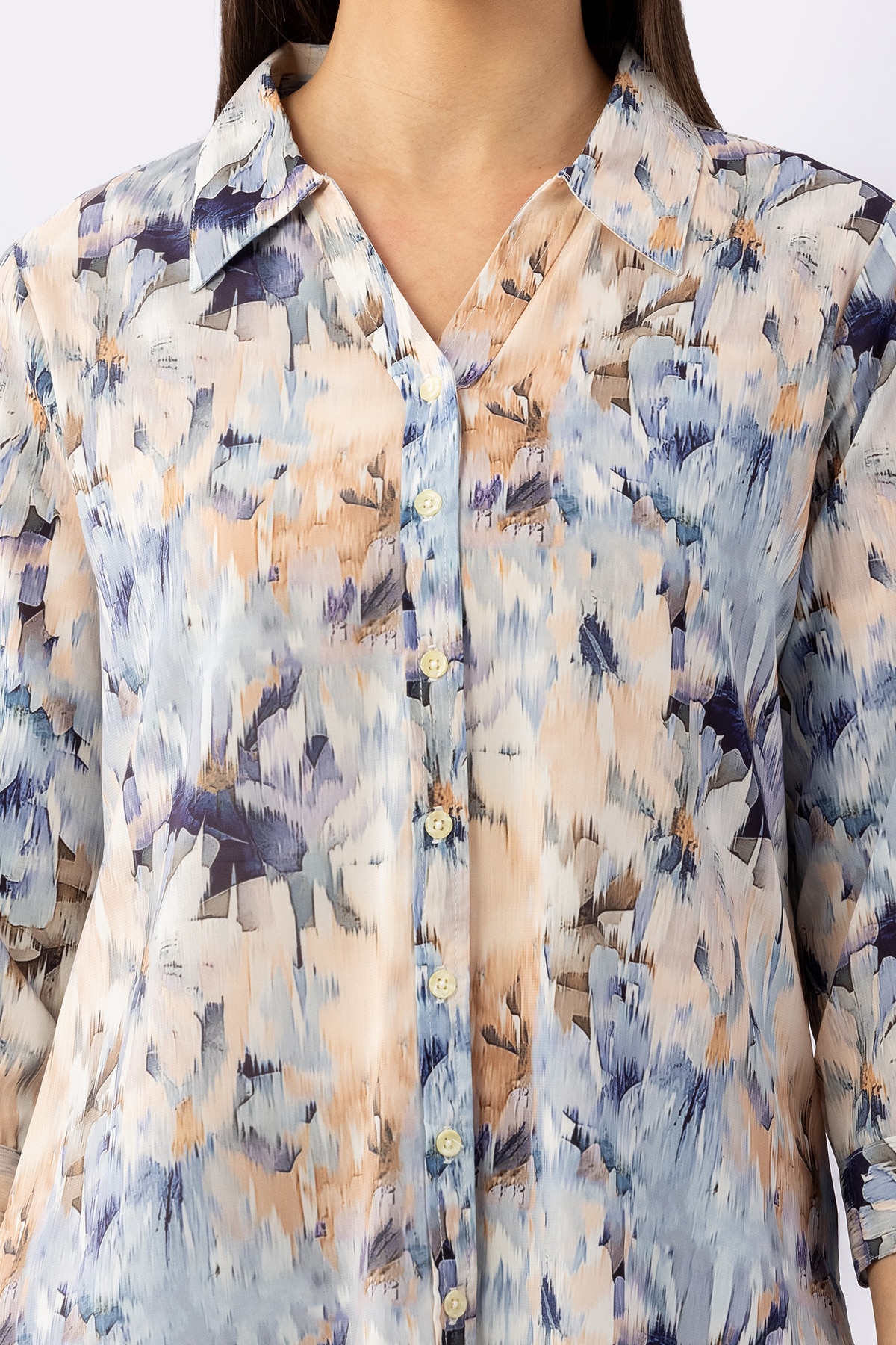 Printed Blue Shirt For Women