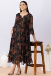Printed Black Dress Ladies